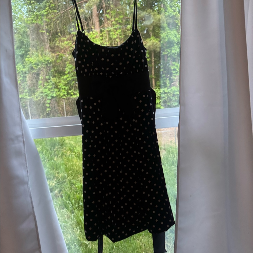 Elegant Black Polka Dot Dress